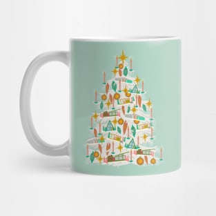 Mid Mod mini house collection tree Mug